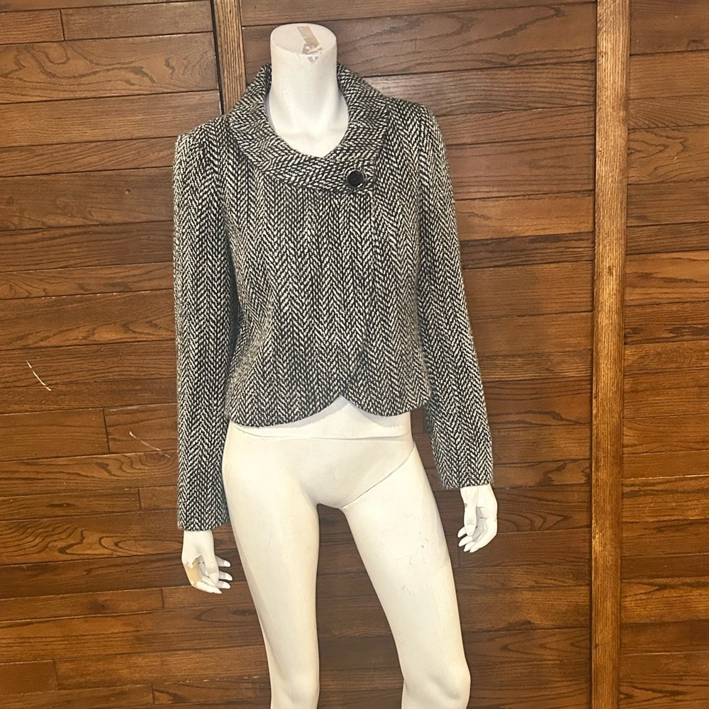 Style & Co.  Size 10. Women's Black and White Herringbone Jacket